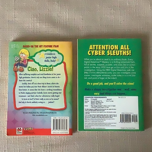 Lot of 4 youth teenager books, 6-8 grades, Digital Detectives, Lizzie McGuire - Picture 5 of 6